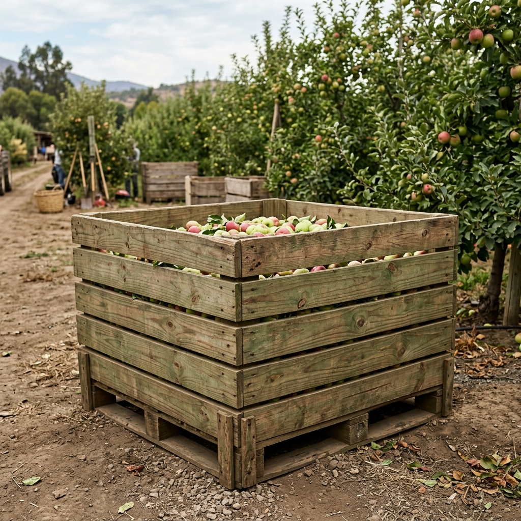 Bins de madera en verde tradicional Olbins Chile